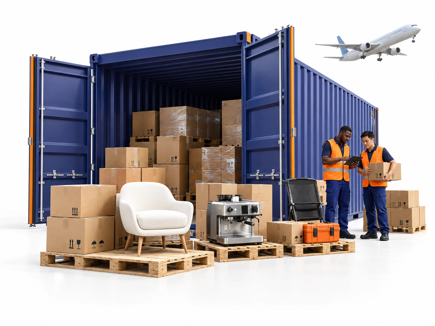 Conteneur ouvert, produits et palettes : de l’achat à l’importation